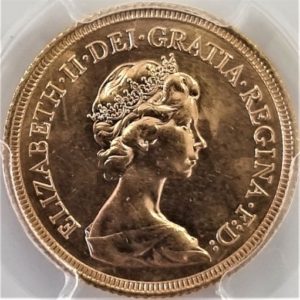 ELIZABETH II 1979 GOLD SOVEREIGN Graded by PCGS MS64