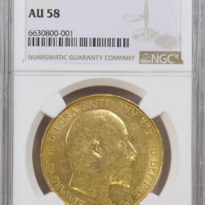 Great Britain: Edward VII gold 5 Pounds 1902 AU58 NGC