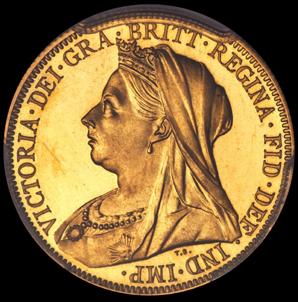 Victoria gold Proof Sovereign" Veiled Head"1893 PR64 Deep Cameo PCGS - Image 2