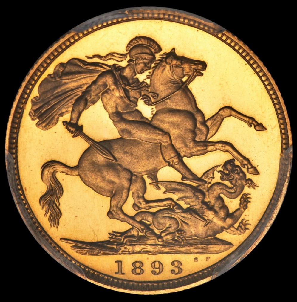 Victoria gold Proof Sovereign" Veiled Head"1893 PR64 Deep Cameo PCGS - Image 3