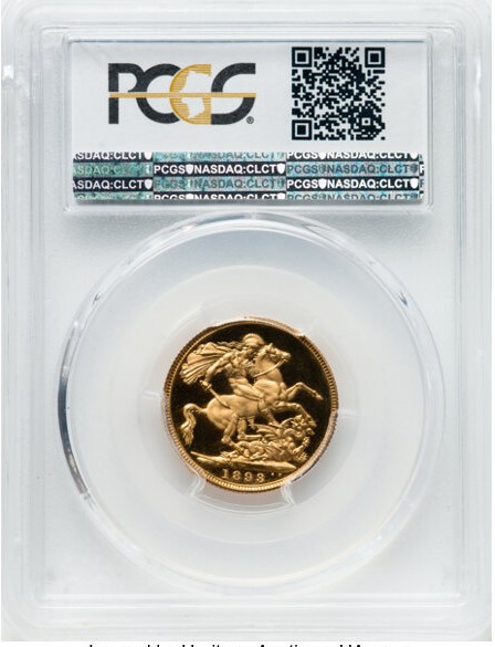 Victoria gold Proof Sovereign" Veiled Head"1893 PR64 Deep Cameo PCGS - Image 4