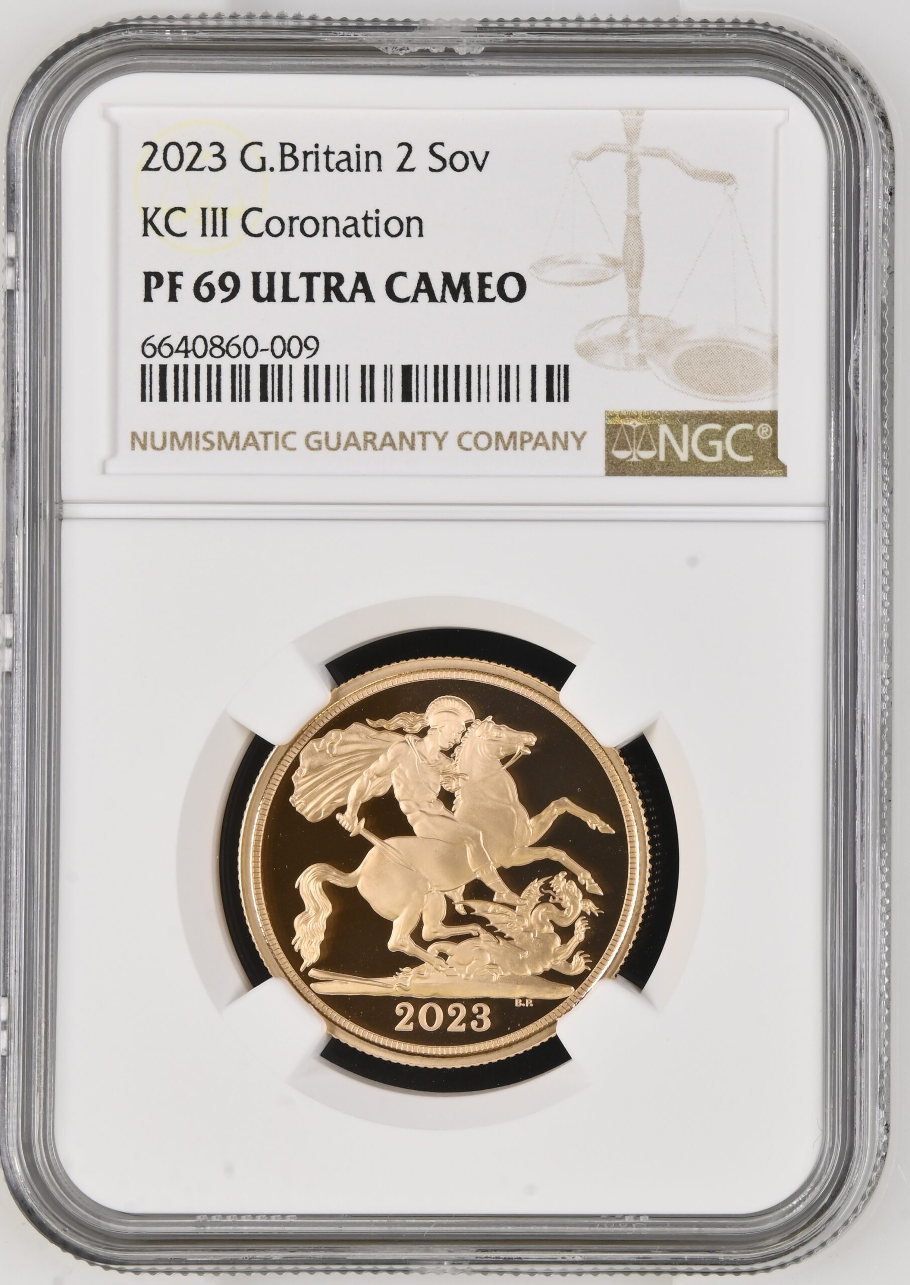 2023 Gold 2 Pounds (Double Sovereign) Coronation of King Proof NGC PF 69 ULTRA CAMEO