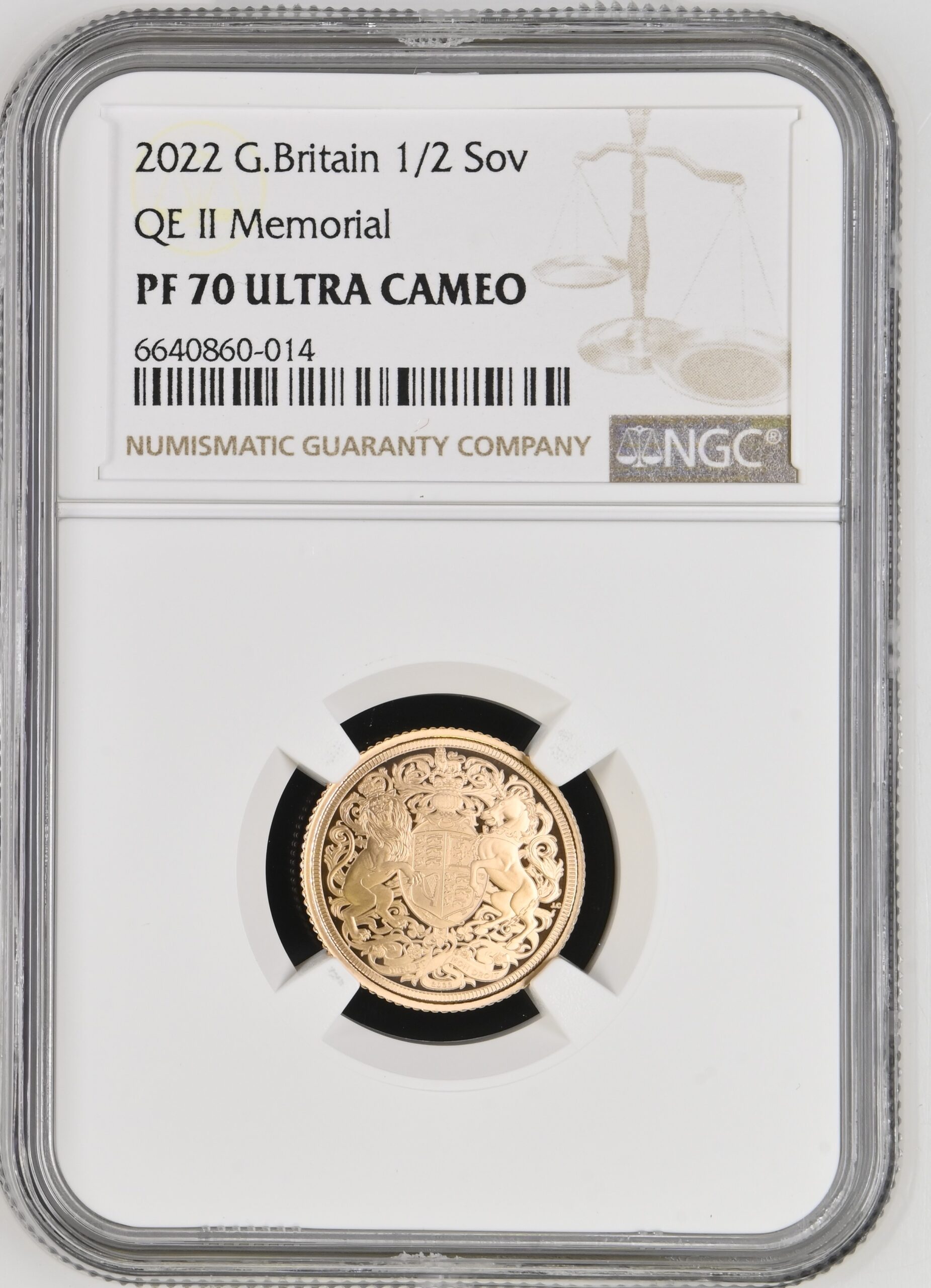 G.Britain 1/2 sovereign 2022 Elizabeth II Memorial NGC PF 70 ULTRA CAMEO