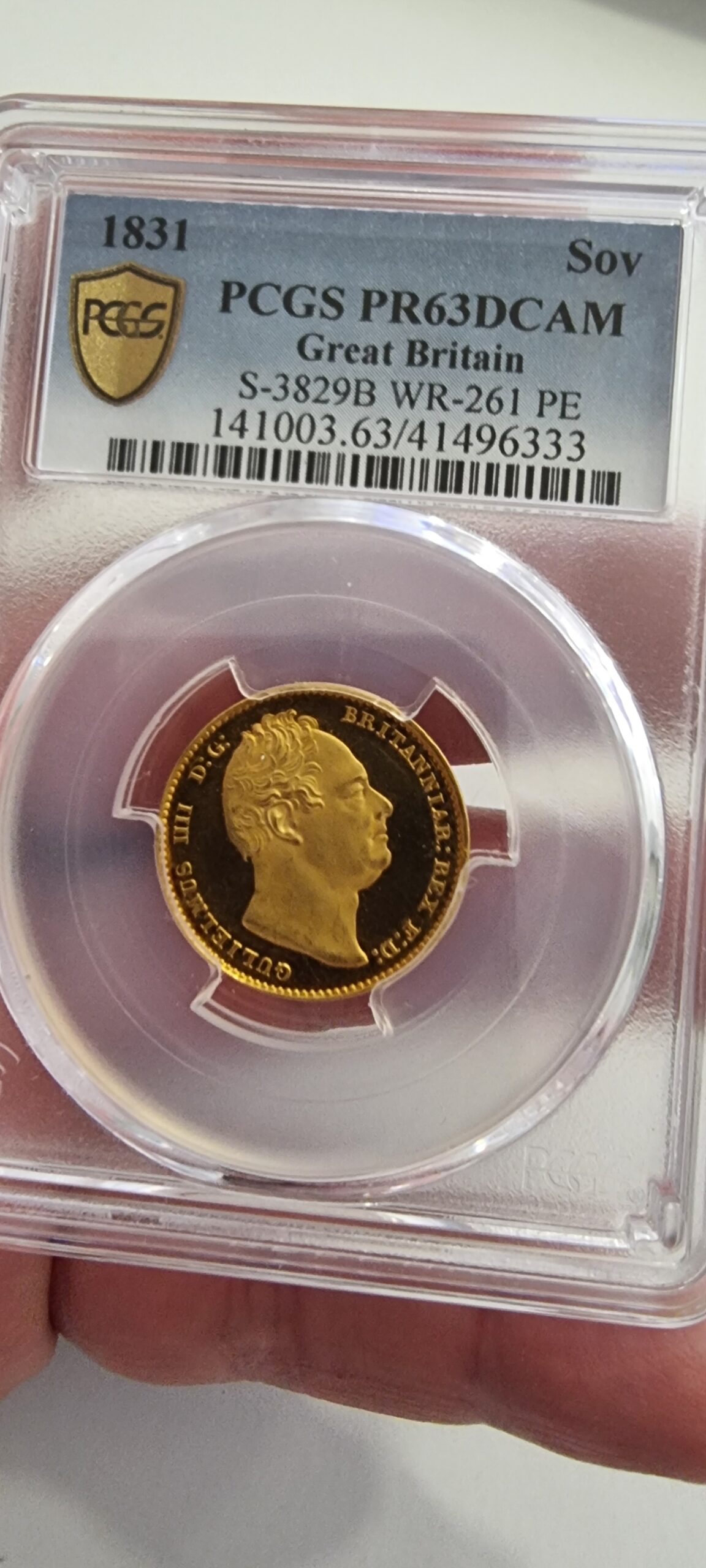 Great Britain : William IV gold Proof Sovereign 1831 PR63 Deep Cameo PCGS - Image 5