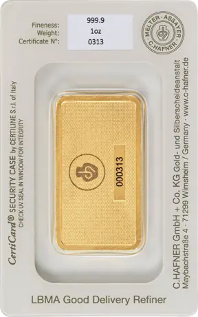 1 oz Gold Bar - C.Hafner - Image 2