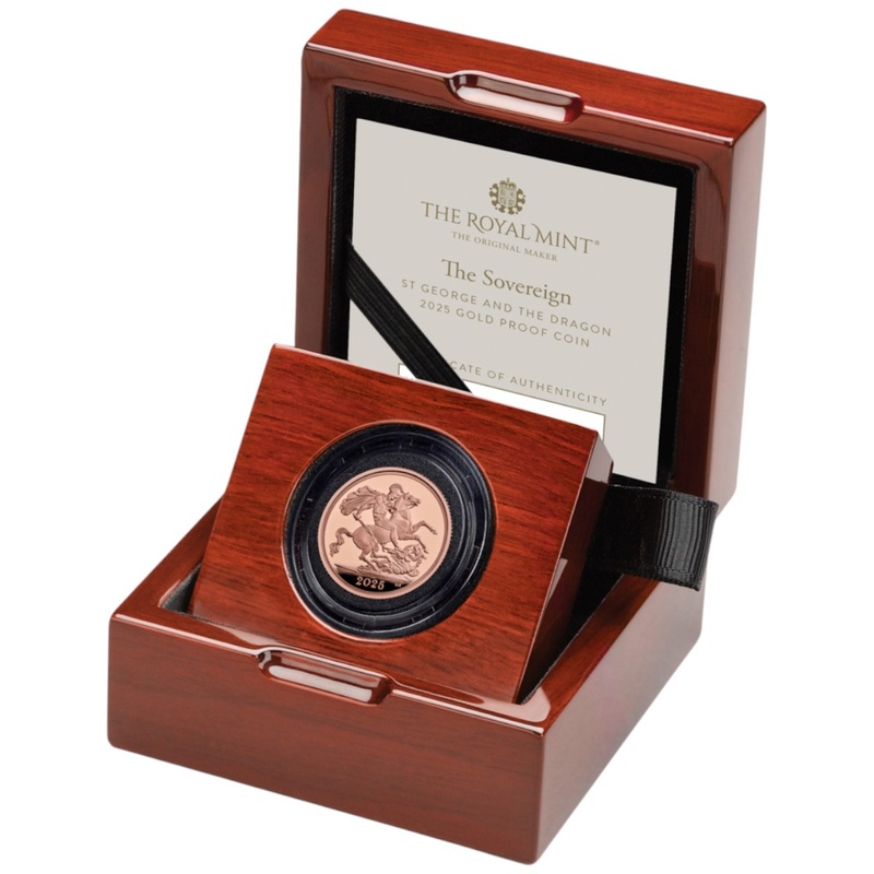 The Sovereign 2025 St George and the Dragon Gold Proof Coin Limited Edition 2025 "The last rose gold Sovereign"